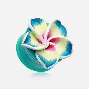 Hawaii flower plugs body jewelry